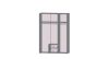 Telane 3-ajtós, tükrös gardróbszekrény (fehér)