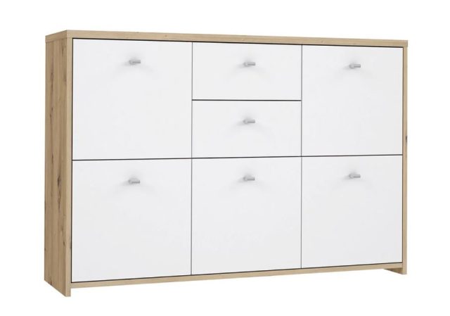BEST CHEST öt ajtós, két fiókos komód - artisan tölgy/fehér