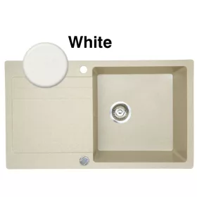 Riva 1B 1D gránit mosogatótálca GranMaster - White