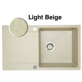 Riva 1B 1D gránit mosogatótálca GranMaster - Light beige