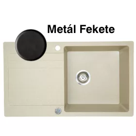   Riva 1B 1D gránit mosogatótálca GranMaster - Metál fekete