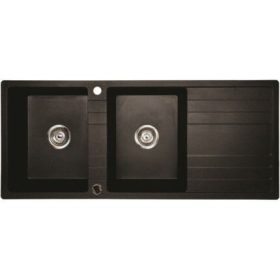   Riva 2B 1D gránit mosogatótálca GranMaster - Metál fekete