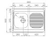 POUSAR 1B 1D teletetős mosogatótálca RODI (80x60 cm)