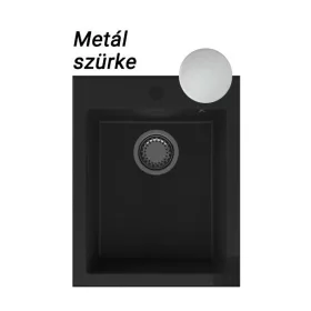 Ivo 1B gránit mosogatótálca GranMaster - Metál szürke