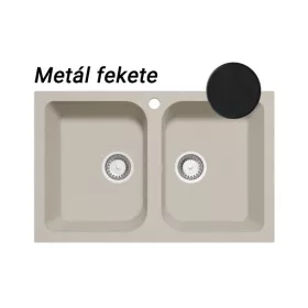 Celine 2B gránit mosogatótálca GranMaster - Metál fekete