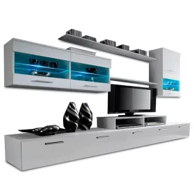   LEO nappali összeállítás LED világítással - fehér/extra magas fényű fehér