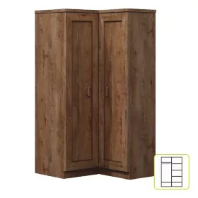   Sarokszekrény polccal, bal oldali változat, tölgyfa lefkas, TEDY TYP T25