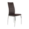 Szék, barna textilbőr/króm, DELA