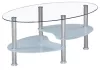 Dohányzóasztal, acél/átlátszó üveg/tejüveg, WAVE NEW