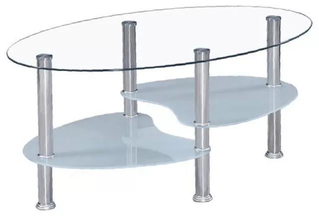 Dohányzóasztal, acél/átlátszó üveg/tejüveg, WAVE NEW