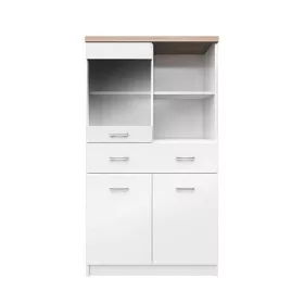   Vitrin 2D1W1S/80, DTD laminált, fehér + sonoma tölgyfa, TOPTY TYP 2