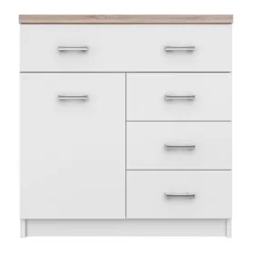 Komód 1D4S, fehér/tölgy sonoma, TOPTY TYP 12