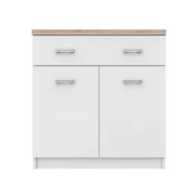 Komód 2D1S, fehér/tölgy sonoma, TOPTY TYP 14