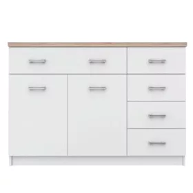   Komód 2d5s, DTD laminált, fehér + sonoma tölgyfa, TOPTY TYP 08