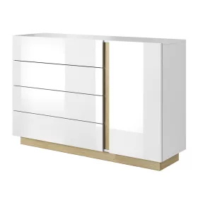   Komód, D4S, fehér, grandson tölgy/fehér magasfényű, CITY