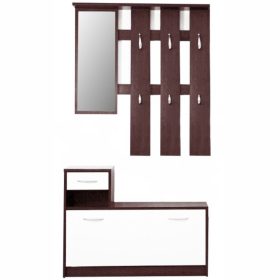 Előszoba összeállítás, wenge, fehér, MECKI