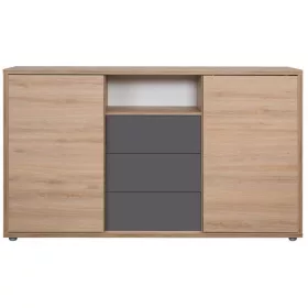   JOY J3 tolóajtós komód - spanyol tölgy / fényes antracit