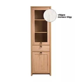   Farmer MR-3Ü B/J keskeny, polcos, fiókos vitrin - világos monaco tölgy