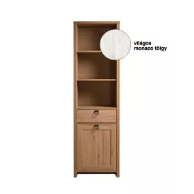   Farmer MR-3NY  B/J keskeny, nyitott polcos, fiókos szekrény - világos monaco tölgy
