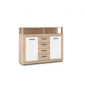 LUNA MIDI B komód (2D4S) - sonoma tölgy/fehér