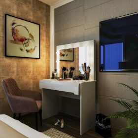 Elise fésülködőasztal - fehér/fényes fehér