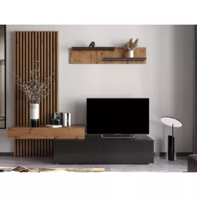   BEKKA nappali bútor szett tv-állvánnyal - artisan tölgy/fekete