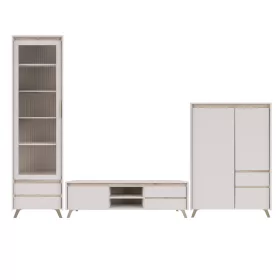   LOGAN nappali bútor szett tv-állvánnyal (REG1W2S,REG2D1S1K,RTV 1K2SO) - chasmere/sonoma