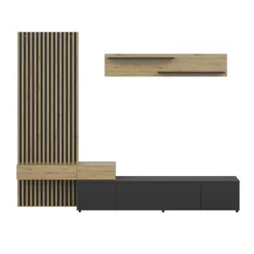   BEKKA Plus nappali bútor szett tv-állvánnyal - artisan tölgy/fekete