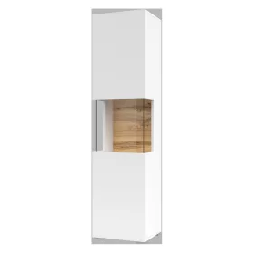   Ava 9NLM05 vitrines szekrény - 1 ajtós (Fehér/Wotan tölgy)