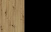 SIGMA - Franciaágy keret, 160 cm (Artisan tölgy/fekete)