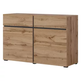   Cross N6MY45 komód - 2 ajtós, 2 fiókos (Wotan tölgy/fekete)