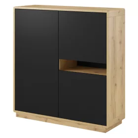 Aston TWLH42 komód - 3 ajtós (Taurus tölgy/matt fekete)