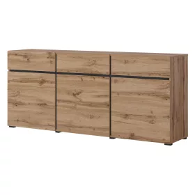   Cross N6MY43 komód - 3 ajtós, 3 fiókos (Wotan tölgy/fekete)