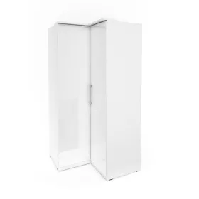 OPTIMA Sarokszekrény, fehér/fényes fehér