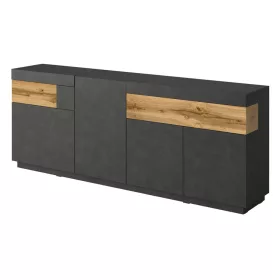   Silke 1NGY25 komód - 4 ajtós, 2 fiókos (Szürke/Wotan tölgy)