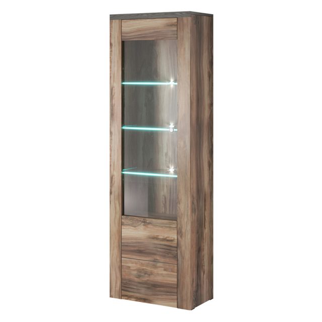 Larona Z6DZ05 vitrines szekrény - 1 ajtós (Mogyoró)