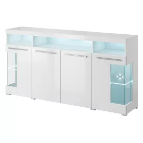 India 97DE42 komód - 4 ajtós, üveges (Fehér)