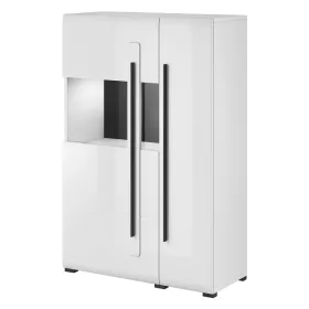   Tulsa 97FJ42 komód - 2 ajtós, üveges, balos (Fehér/fényes fehér)