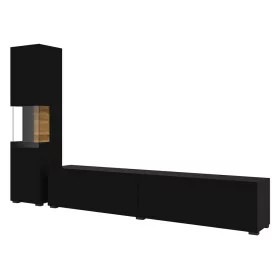   Ava WNLM09 nappali szett - LM05 és LM40-es elemek (Onyks fekete/wotan tölgy)