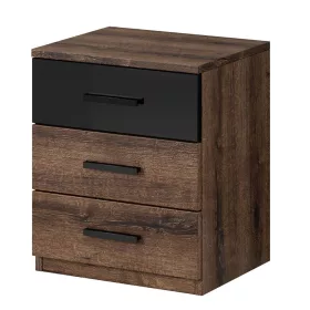   Galaxy ZBEA22 éjjeliszekrény - 3 fiókos (kolostor tölgy/fényes fekete)