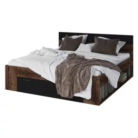 Beta ZB1692 ágy - 180, fiókkal (kolostor tölgy/fekete)