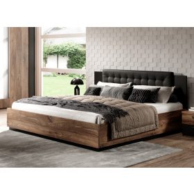   SIGMA - Franciaágy keret, 180 cm (Flagstaff tölgy/fekete/arany)