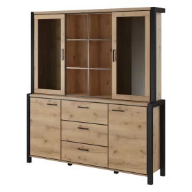   Aktiv TWLK76 komód szett (LK04+LK26) - 4 ajtós, 3 fiókos (Taurus tölgy/fekete)