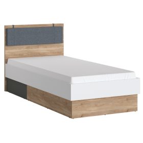   Trentin TWEZ02 1S ágy - fehér/tölgy/grafit szürke - 90 x 200 cm
