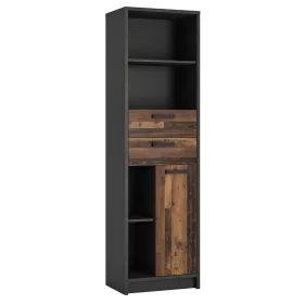 Núbia NUBR01 1D2S könyvesszekrény - szürke/tölgy