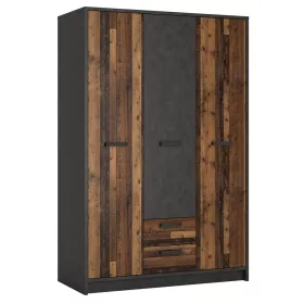 Núbia NUBS02 3D2S gardróbszekrény - szürke/tölgy