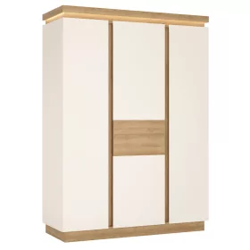   Bylot Bright LYOS02 3D gardróbszekrény - világos tölgy/fényes fehér