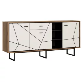   Bartoli BROK06 3D1S komód - catania tölgy/fekete/fényes fehér