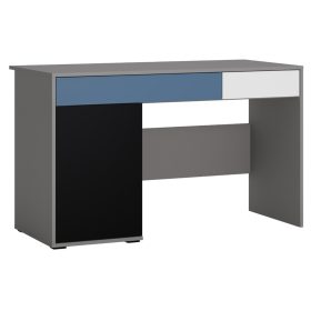 Lidice LASB01B 1D2S íróasztal - szürke/fekete/fehér/kék