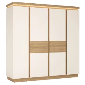   Bylot Bright LYOS03 4D gardróbszekrény - világos tölgy/fényes fehér